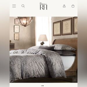 Restoration Hardware KING Duvet Cover, Shams & small pillowcases